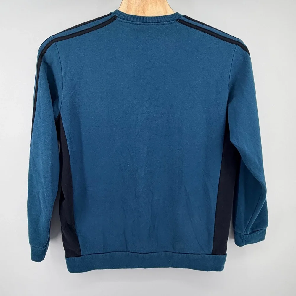 Adidas Essentials 3-Stripes Crewneck Sweatshirt Size XL Teal Blue‎ Pullover Mens